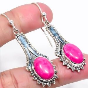 Attractive Pink Howlite Jasper Gemstone Earring